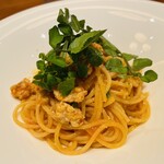 リストランテ カーサ瀬戸内 - 讃岐コーチンのスパゲティーニ/クレソンと合わせて