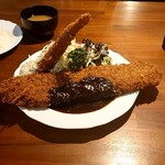 グリル 樹 - ビフカツにエビフライトッピング