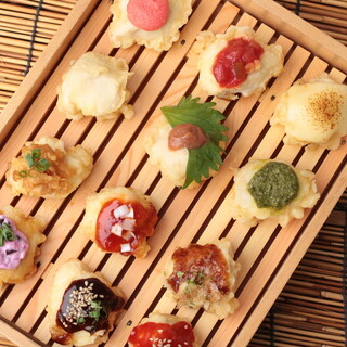 Gosuke's famous "Tori-ten" can be enjoyed in 12 different flavors!