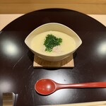 鮨屋 大かわ 久 - 白子の茶碗蒸し