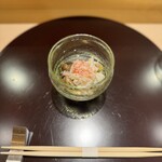 鮨屋 大かわ 久 - 前菜　蟹　きのこ