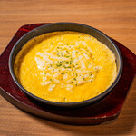 Teppanyaki soft-boiled cheese soup egg