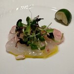 commedia - 福島産ヒラメのカルパッチョ