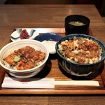 穴子や 神谷町 - 穴子のハーフ＆ハーフ丼　2,000円