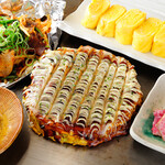 Yakiyaki Teppan Haruta - お好み焼き、出汁巻き卵、豚キムチの集合写真