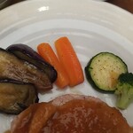 キッチン ブルー グローブ - 備え付け野菜のアップ