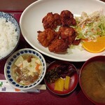 大村庵 - 若鶏からあげ定食 860円(税込)