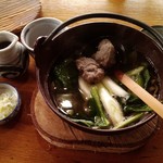 そばがき鍋。小麦のバージョンは、ちぎり鍋。