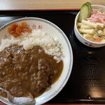 Jiyuuken - カツカレーと野菜サラダ