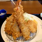 お食事処 大原 - ミックス（アジ２、エビ、帆立）