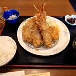 お食事処 大原 - ミックスフライ定食