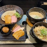 麺者すぐれ - 「特製すぐれつけ麺(1,350円)」と「鶏マヨ丼(400円)」