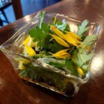 食堂 モリサワ - 食用菊と春菊のサラダ