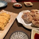 二代目岩代家 - 厚焼き玉子¥480若鶏の唐揚げ¥500