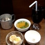 タイ料理キングサイアム - セットのスープ、生春巻き、タピオカ