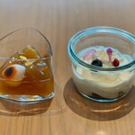 Indigo Home Kitchen Yamateras - ジャスミン茶のゼリー、りんごショートケーキ