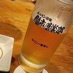 ホルモン道場 闇市倶楽部 - とりあえずビール