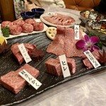 焼肉ホルモン せがれ - せがれ厳選５種盛り(極上はらみ、みすじ、ヒレ、肩さんかく、ざぶとん)