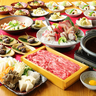 "Korean style Sukiyaki of domestic beef" can be changed to "Seafood hot pot"♪