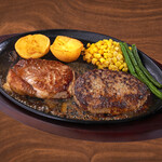 Thick-sliced sirloin Steak (120g) & hamburger Hamburg with Japanese black beef (150g)