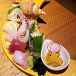 銀しゃり飯と魚 ばん屋 別邸 - お造り盛り合わせ８種　1800円