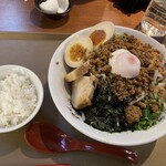 フジヤマゴーゴー シアトルラーメンスタンド - ◉混ぜそば元味　970円
            　味玉子　120円　追い飯　60円