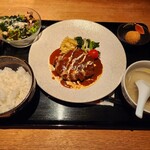 仙台牛タン&ステーキ もみじ赤坂 - 牛タンハンバーグ定食