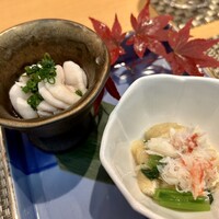 京橋 寿司 ひさ田 - 白子のポン酢 ＆ 小松菜のおひたし