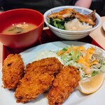 さち福やCAFE - 広島産カキと焼きあなご飯定食