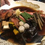 稲取銀水荘 - ある日の名物金目鯛煮付け丸々1匹