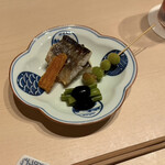 いち井 - さわら　カラスミ　銀杏　インゲンの胡麻和え