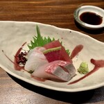 Tamamiyachou Koufudo - 朝イチ仕入れの鮮魚のお造り盛り合わせ