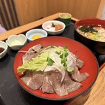 Washoku Tachibana - ローストビーフ丼セット1890円