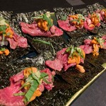 京都 和風創作料理 魚彩ダイニングまったく - 和牛うにく寿司