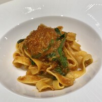 リストランテ ラ ソリア - シェフお任せパスタ　渡り蟹と春菊のパスタ