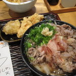 うどん 丸香 - 肉うどん+かしわ天