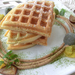 フルーツカフェ ポンポン - ＜11月＞和栗ワッフル