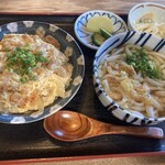 天小屋 - 桜えびの天とじ丼　うどん