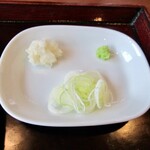 浅田 - オススメは長野県下條村の親田辛味大根でいただく食べ方とのこと