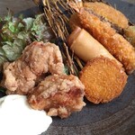 うま魚 - ミックスフライ定食のフライ