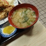 満月食堂 - 味噌汁も旨×２…。
