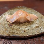 天ぷら たけうち - アカムツ昆布締め、やりいか