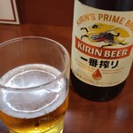 Ezogiku - ビールには、メンマ（無料）が付いてきます。