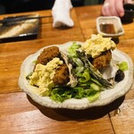 はかた野菜巻き串 きばくもん - 大粒カキフライ