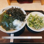 田そば - 磯風味そば1100円＋春菊天270円