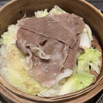 焼肉かなう - ミスジと野菜の蒸籠蒸し