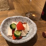 ワインとお料理 ことり - パプリカ、カブ、キュウリの浅漬け