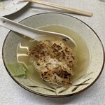 ゆたか食堂 - 締めの焼きおにぎり出汁茶漬け。この日は白州込みで8000円ちょい。