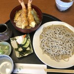 手打そば 満作 - えび天丼セット