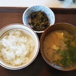 すき家 - ごはんミニ/高菜/鶏つくねごぼう汁